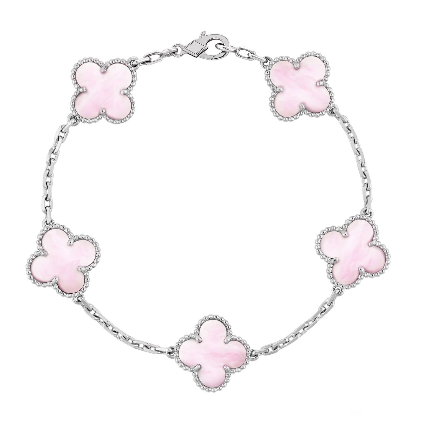 Silberrosa | Kleeblatt-Armband
