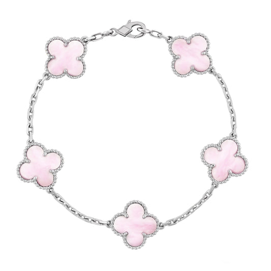 Silberrosa | Kleeblatt-Armband