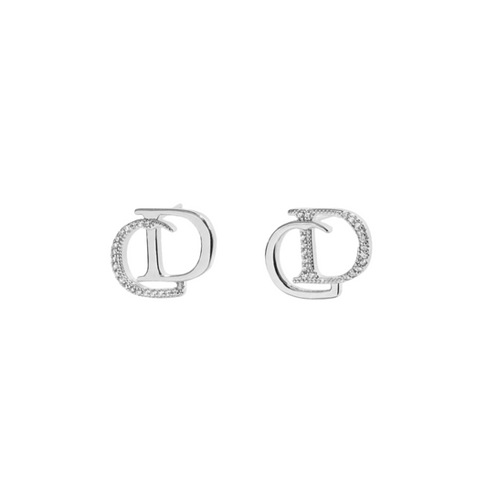 CD Diamant Ohrringe Silber